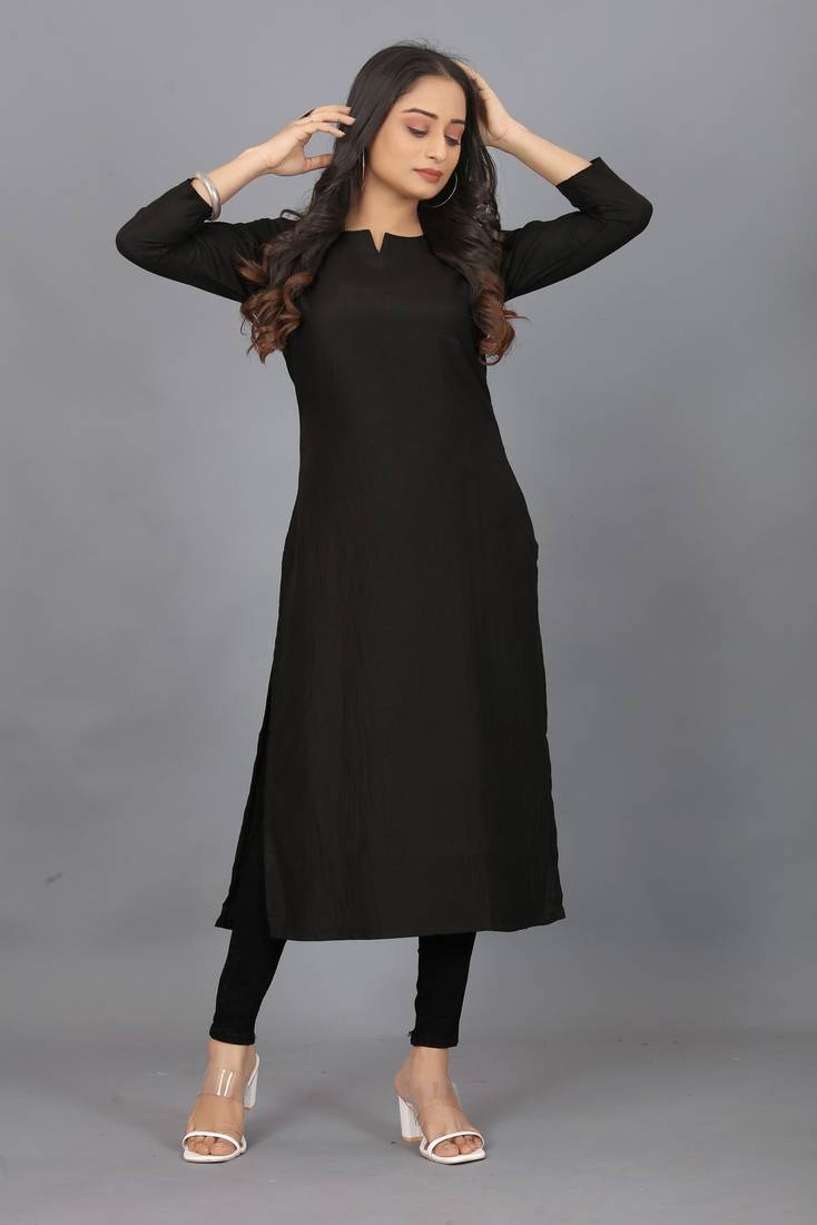 Black Kurti with Matching Trouser – Elegant 2-Piece Set for Women