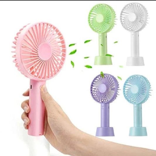 Portable USB Rechargeable Handheld 3-Speed Strong Wind Electric Small Mini Cooling Fan Random Color
