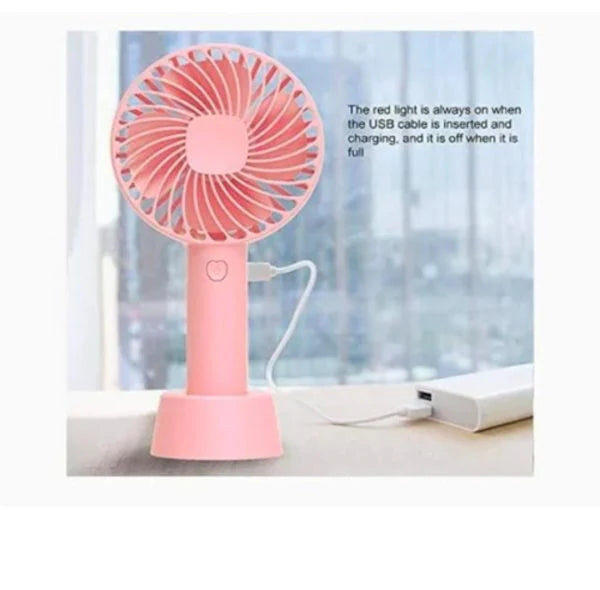 Portable USB Rechargeable Handheld 3-Speed Strong Wind Electric Small Mini Cooling Fan Random Color