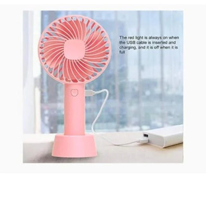 Portable USB Rechargeable Handheld 3-Speed Strong Wind Electric Small Mini Cooling Fan Random Color