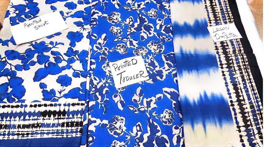 3 Pcs Women's Unstitched Lawn Printed Suit